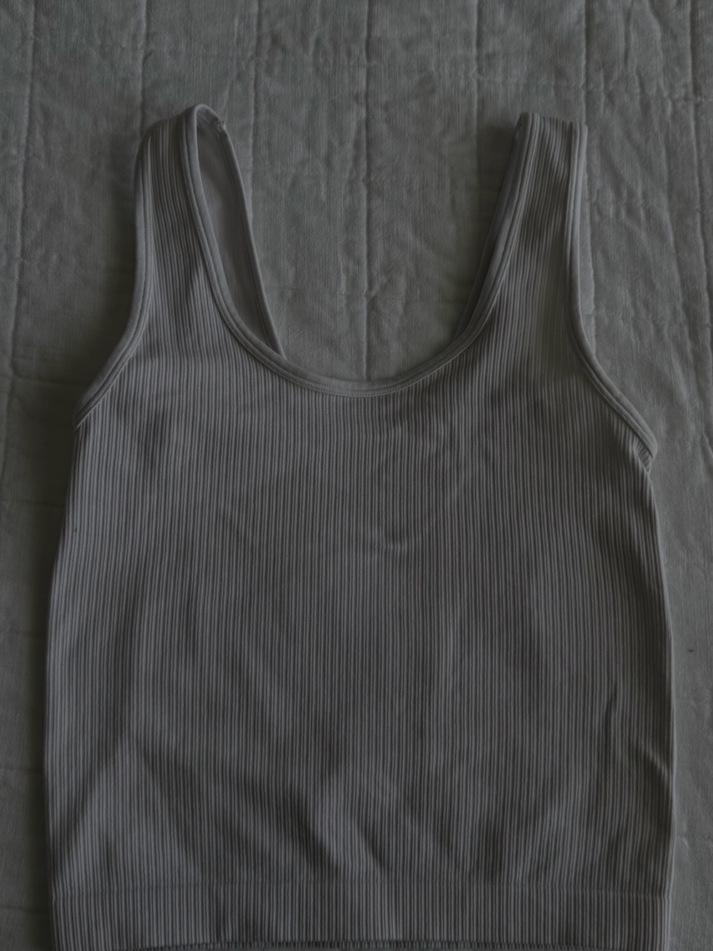 a new day Ribbed Scoop Tank Top - white